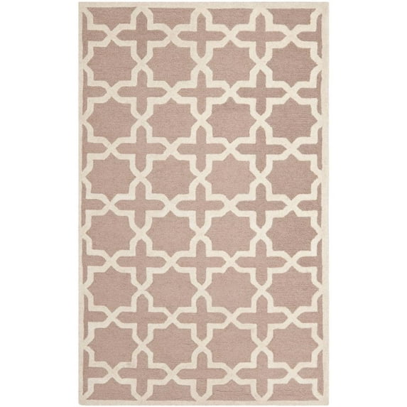 SAFAVIEH Cambridge Liz Geometric Wool Area Rug, Beige/Ivory, 5' x 8'
