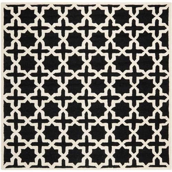 SAFAVIEH Cambridge Liz Geometric Wool Area Rug, Black/Ivory, 8' x 10'