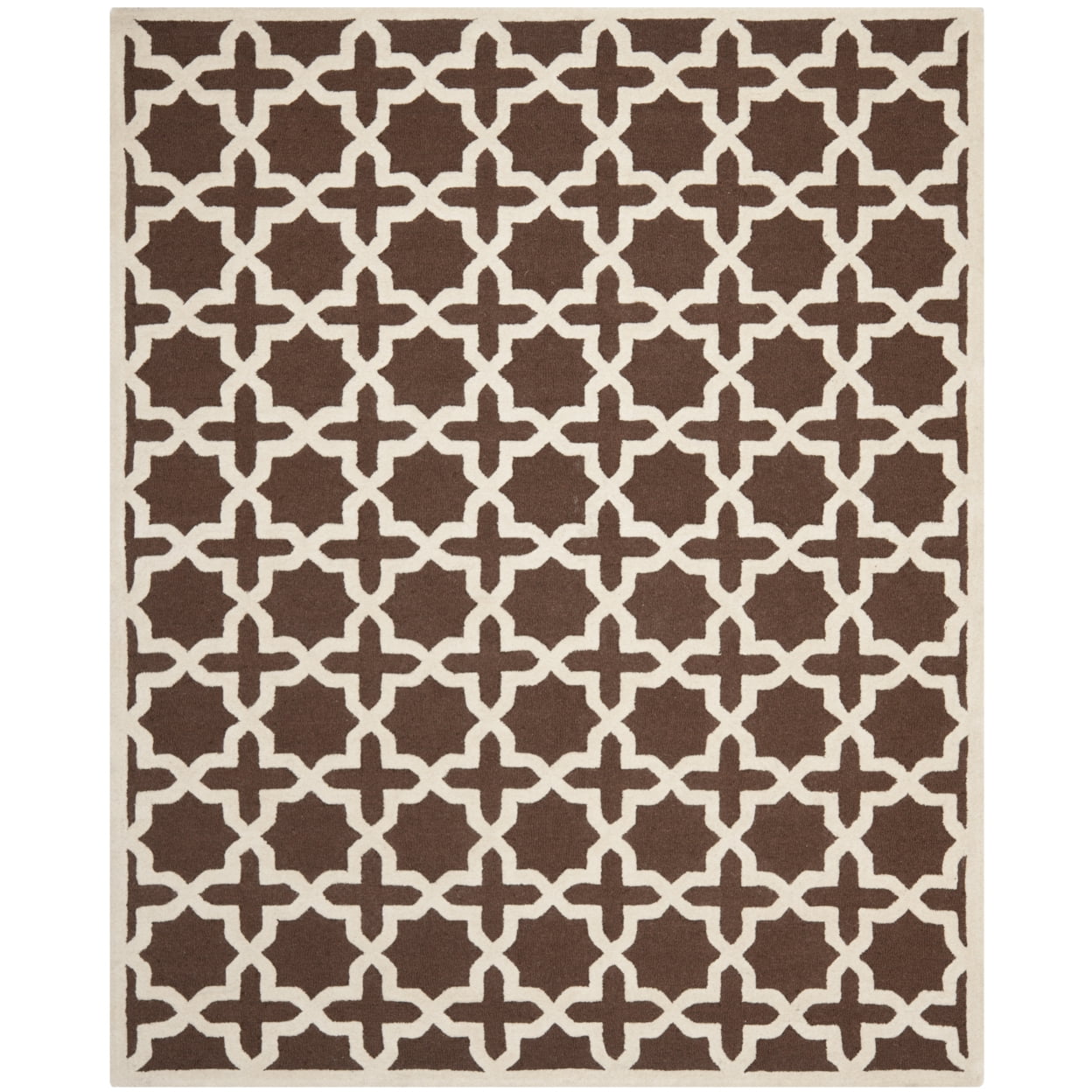 Hand-Tufted Cambridge Dark Brown/Ivory Wool 3' x 5' Area Rug