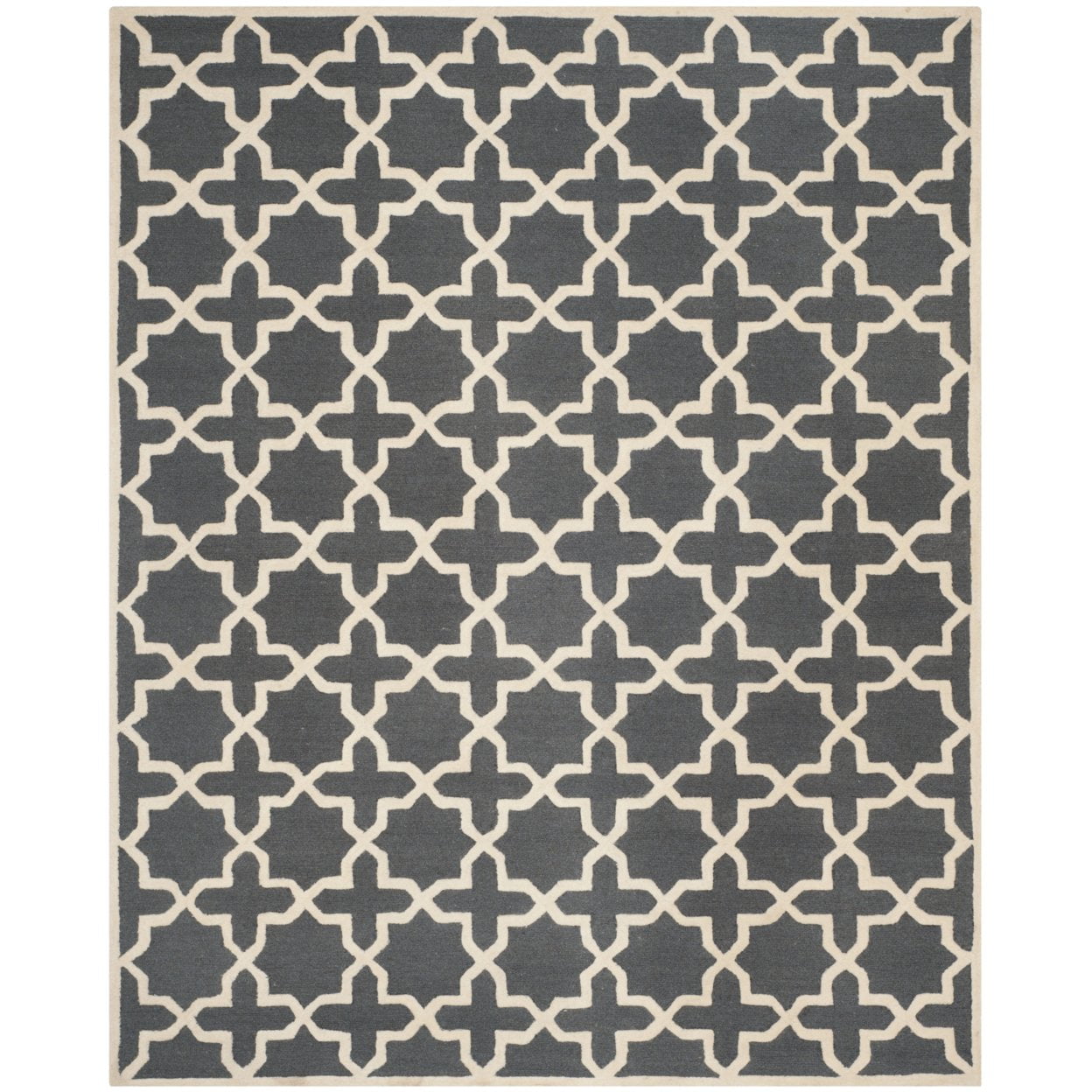 Hand-tufted Cambridge Dark Grey & Ivory Wool 3' x 5' Rug