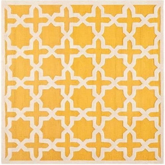 SAFAVIEH Cambridge Liz Geometric Wool Area Rug, Gold/Ivory, 2' x 3'
