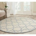 thumbnail image 1 of SAFAVIEH Cambridge Liz Geometric Wool Area Rug, Ivory/Light Blue, 6' x 6' Round, 1 of 10