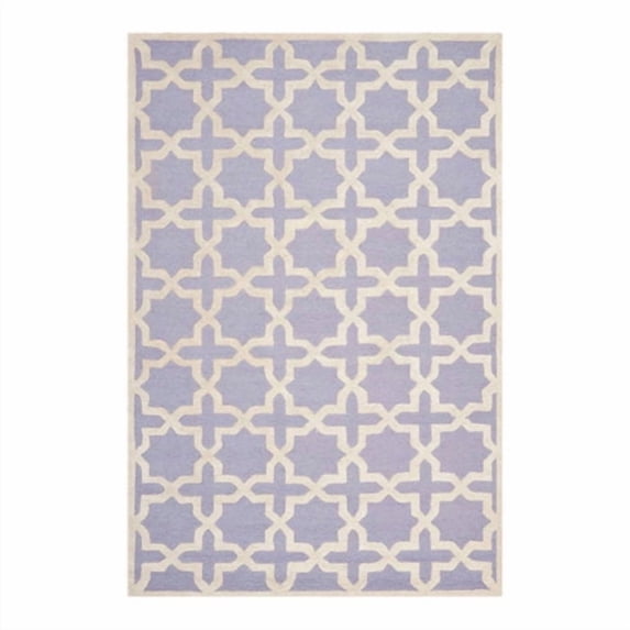 SAFAVIEH Cambridge Liz Geometric Wool Area Rug, Lavender/Ivory, 6' x 6' Square