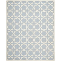 SAFAVIEH Cambridge Liz Geometric Wool Area Rug, Light Blue/Ivory, 12' x 18'
