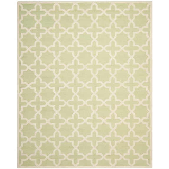 SAFAVIEH Cambridge Liz Geometric Wool Area Rug, Light Green/Ivory, 2' x 3'