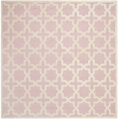Ivory and Pink Hand-Tufted Wool Area Rug 4' x 6'
