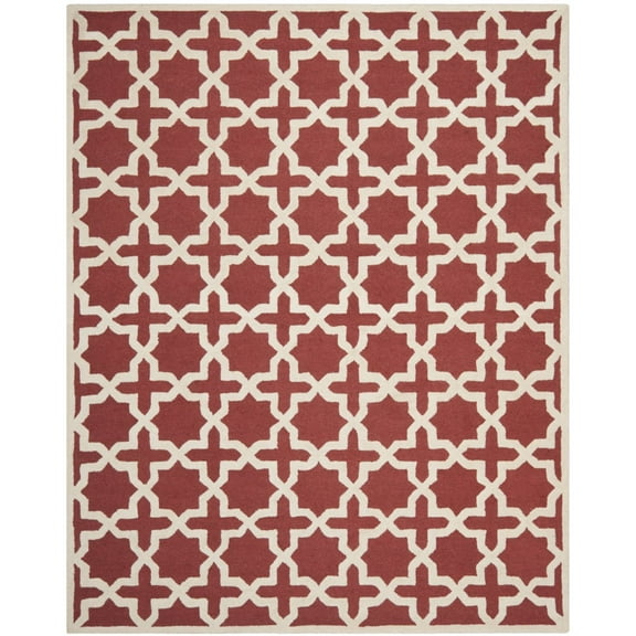 SAFAVIEH Cambridge Liz Geometric Wool Area Rug, Rust/Ivory, 2' x 3'
