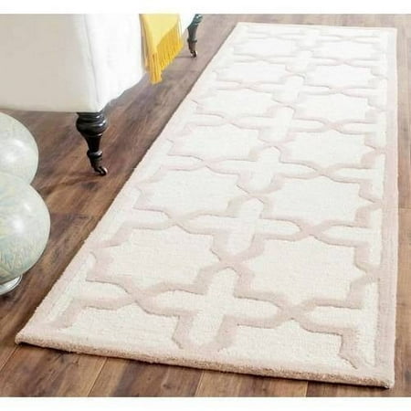 SAFAVIEH Cambridge Liz Geometric Wool Runner Rug, Ivory/Beige, 2'6" x 8'