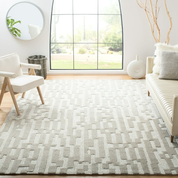 SAFAVIEH Cambridge Macy Geometric Wool Area Rug, Beige/Gray, 8' x 10'