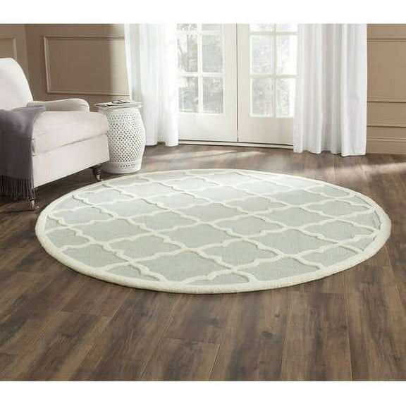 SAFAVIEH Cambridge Merletta Geometric Wool Area Rug, Light Gray/Ivory, 2' x 3'