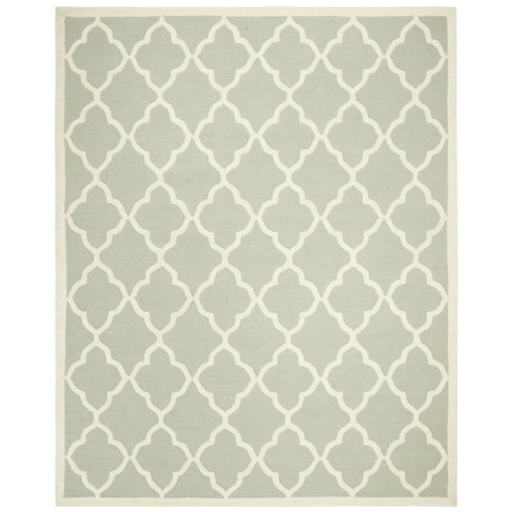 SAFAVIEH Cambridge Merletta Geometric Wool Area Rug, Light Gray/Ivory, 4' x 6'