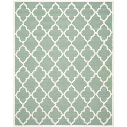 SAFAVIEH Cambridge Merletta Geometric Wool Area Rug, Teal/Ivory, 3' x 5'