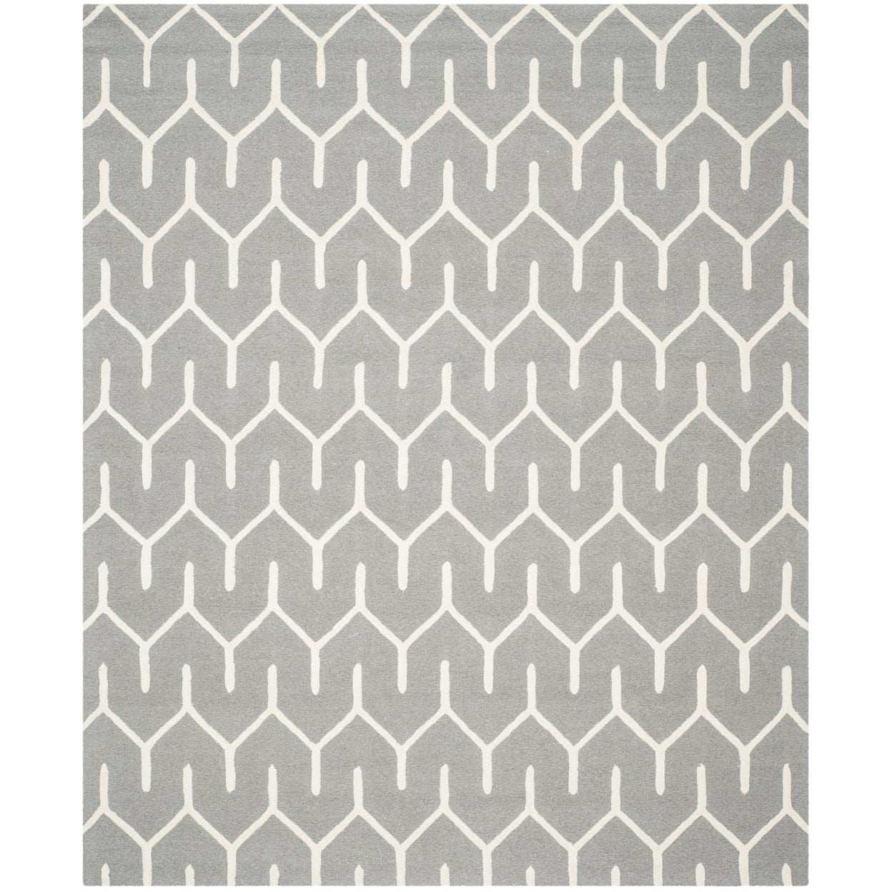 Gray Hand-Tufted Wool Geometric 2' x 3' Area Rug