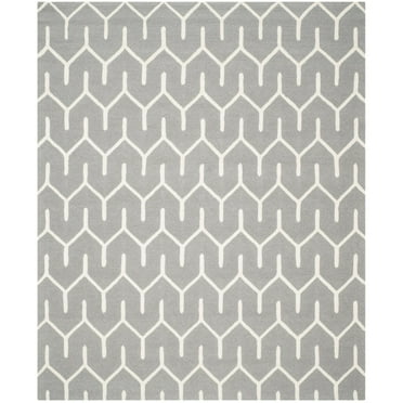 SAFAVIEH Cambridge Mirabelle Geometric Wool Area Rug, Dark Grey/Ivory, 2' x 3'