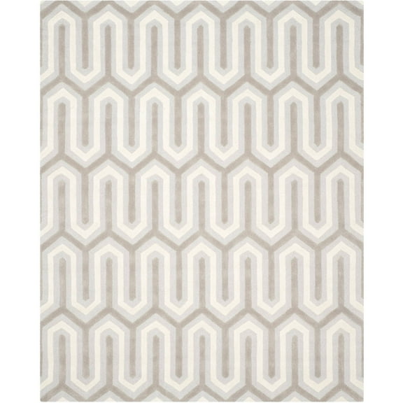 SAFAVIEH Cambridge Oswald Geometric Wool Area Rug, Light Blue/Gray, 8' x 10'