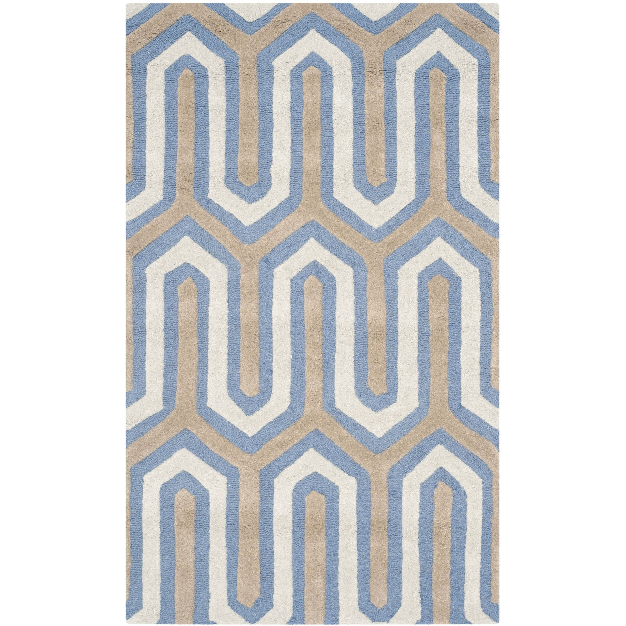 SAFAVIEH Cambridge Oswald Geometric Tessellation Wool Area Rug, Navy ...