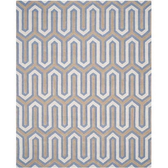 SAFAVIEH Cambridge Oswald Geometric Wool Area Rug, Navy/Gray, 6' x 6' Square