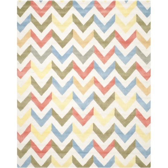 SAFAVIEH Cambridge Percival Geometric Wool Runner Rug, Ivory/Multi, 2'6" x 8'