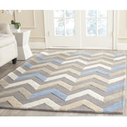 SAFAVIEH Cambridge Percival Geometric Wool Area Rug, Gray/Ivory, 5' x 8'