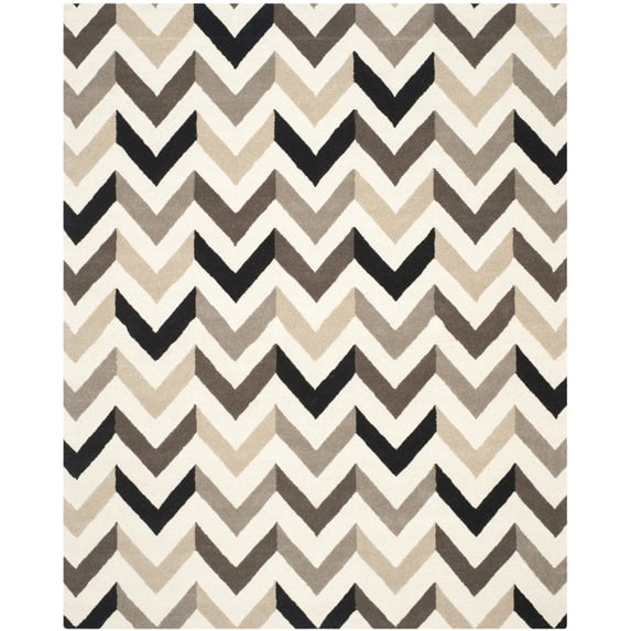 SAFAVIEH Cambridge Percival Geometric Wool Area Rug, Ivory/Black, 10' x 14'