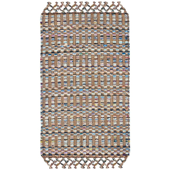 SAFAVIEH Cambridge Percival Zig Zag Stripes Wool Area Rug, Ivory/Multi, 6' x 9'