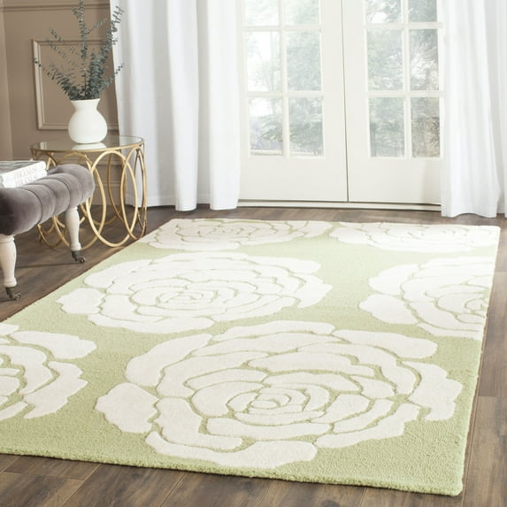 SAFAVIEH Cambridge Permelia Geometric Wool Area Rug, Lime/Ivory, 3' x 5'