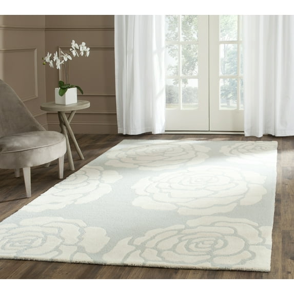 SAFAVIEH Cambridge Permelia Geometric Wool Area Rug, Gray/Ivory, 4' x 6'