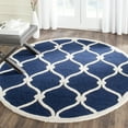 thumbnail image 1 of SAFAVIEH Cambridge Raleigh Geometric Wool Area Rug, Navy/Ivory, 6' x 6' Round, 1 of 8