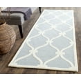 thumbnail image 1 of SAFAVIEH Cambridge Raleigh Geometric Wool Runner Rug, Blue/Ivory, 2'6" x 10', 1 of 8