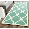 thumbnail image 1 of SAFAVIEH Cambridge Raleigh Geometric Wool Runner Rug, Teal/Ivory, 2'6" x 8', 1 of 8