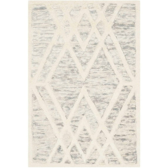 SAFAVIEH Cambridge Rordan Geometric Wool Area Rug, Gray/Ivory, 2' x 3'