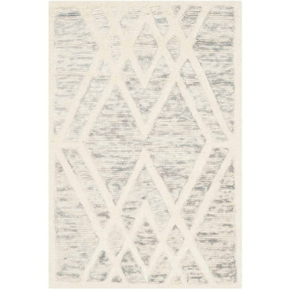 SAFAVIEH Cambridge Rordan Geometric Wool Area Rug, Gray/Ivory, 2' x 3'