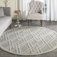thumbnail image 1 of SAFAVIEH Cambridge Rordan Geometric Wool Area Rug, Gray/Ivory, 6' x 6' Round, 1 of 7