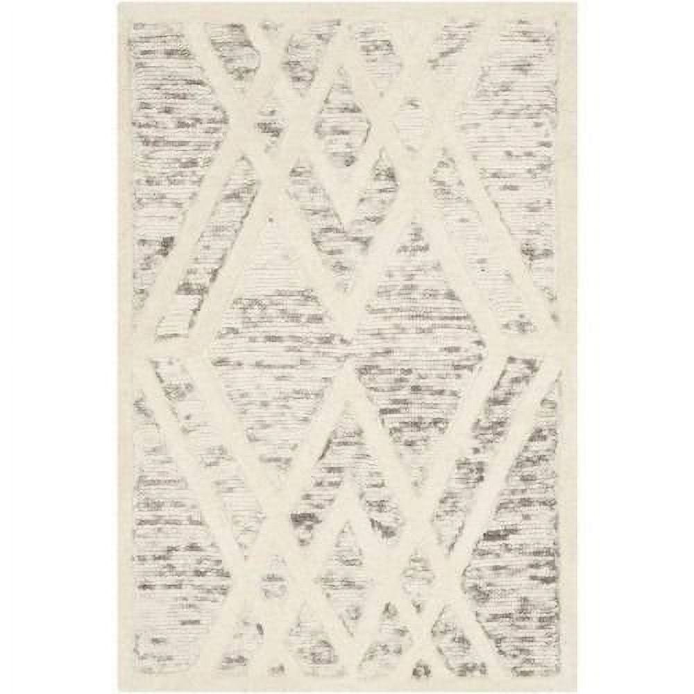 Hand-Tufted Cambridge Elegance Wool Rug - Light Brown & Ivory, 2' x 3'