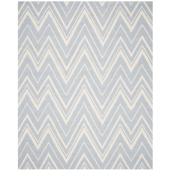 SAFAVIEH Cambridge Sam Geometric Wool Area Rug, Blue/Ivory, 5' x 8'