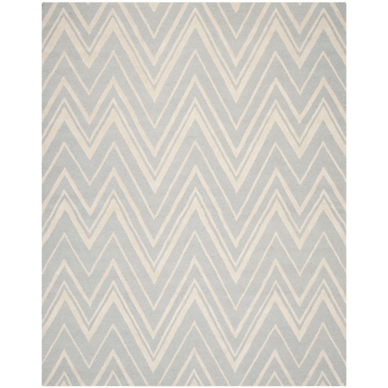 Hand-Tufted Cambridge Navy and Ivory Wool 4' Square Rug