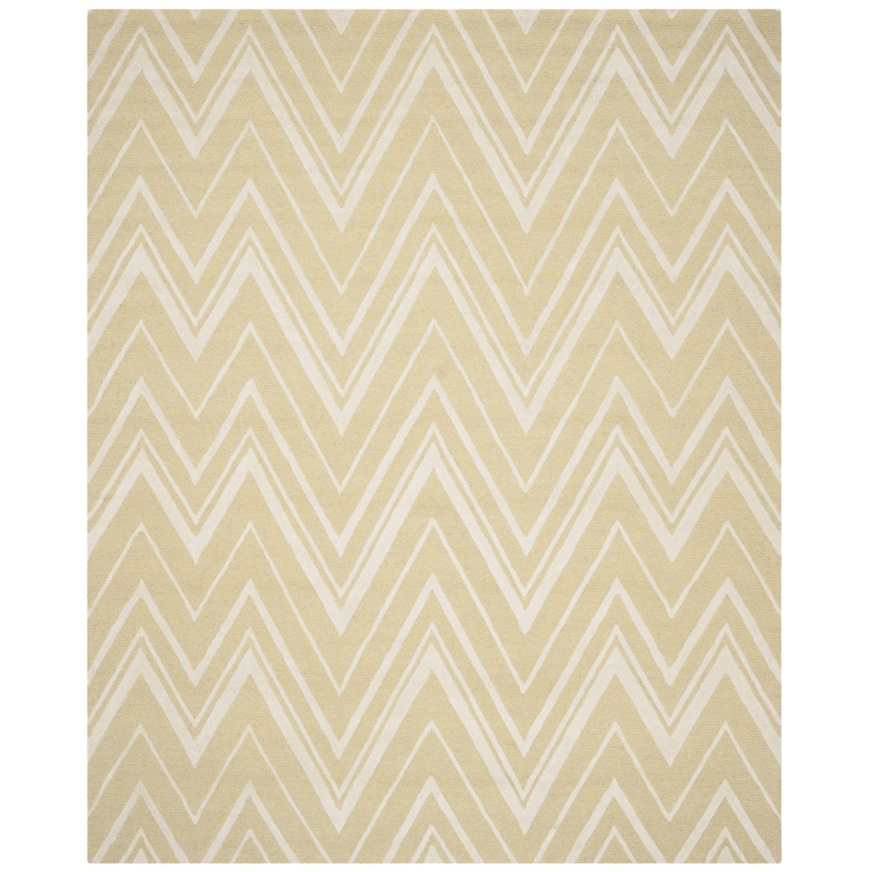 Elegant Off-White and Gold 36" x 24" Hand-Tufted Wool Area Rug