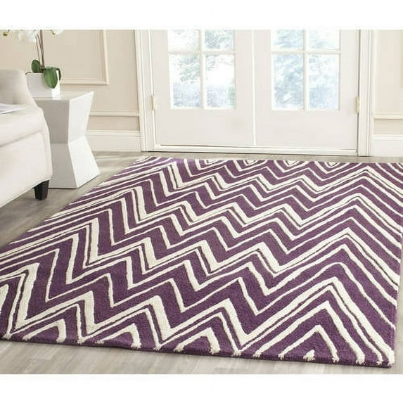 SAFAVIEH Cambridge Sam Geometric Wool Area Rug, Purple/Ivory, 8' x 10'