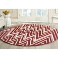 thumbnail image 1 of SAFAVIEH Cambridge Sam Geometric Wool Area Rug, Red/Ivory, 6' x 6' Round, 1 of 8