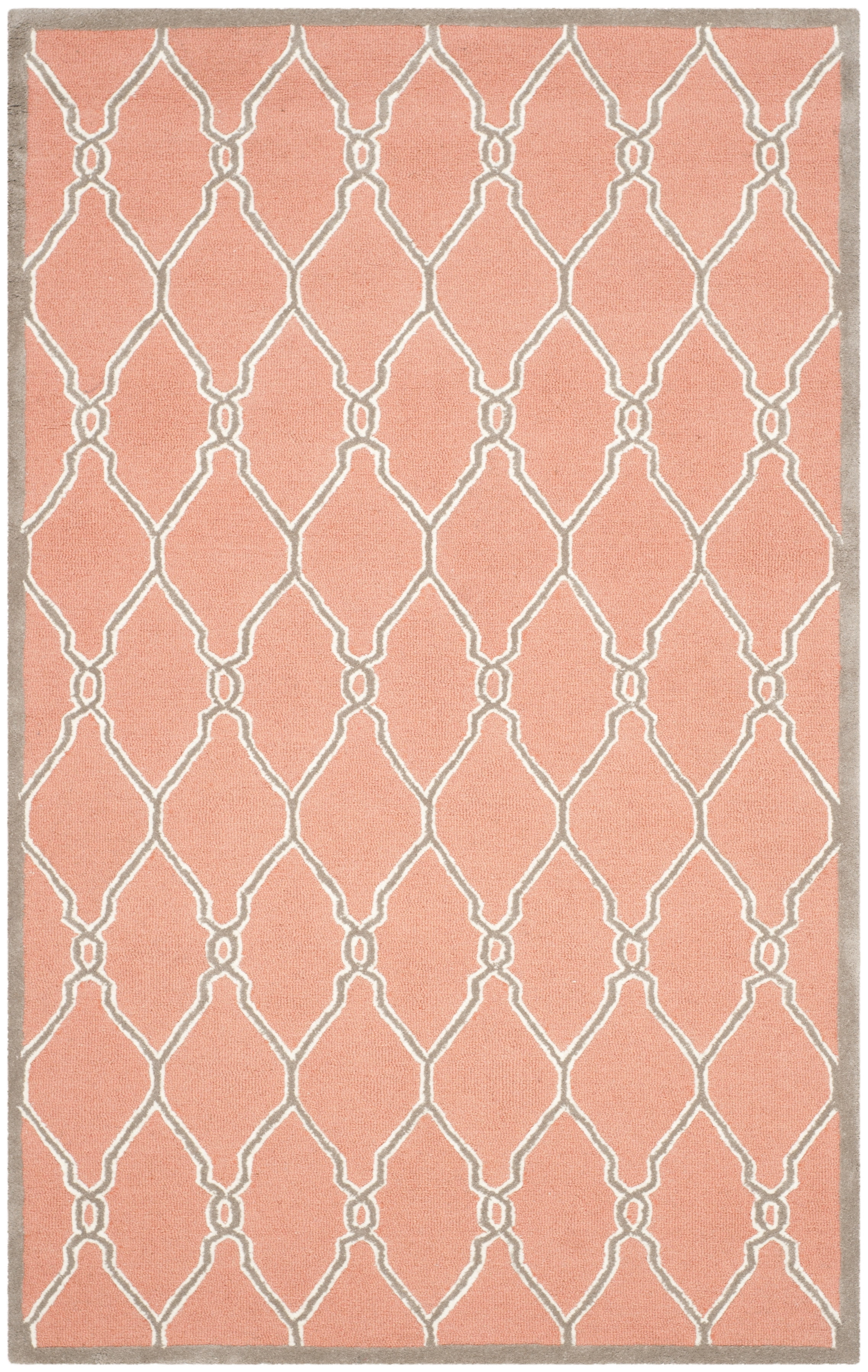 SAFAVIEH Cambridge Selwyn Geometric Wool Area Rug, Coral/Ivory, 5' x 8'