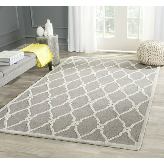 SAFAVIEH Cambridge Selwyn Geometric Wool Area Rug, Dark Grey/Ivory, 2' x 3'