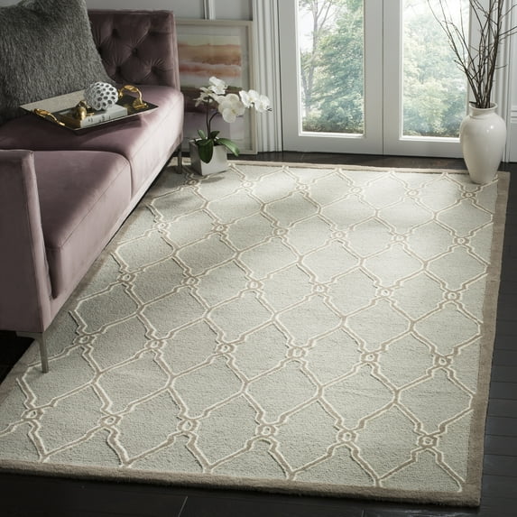 SAFAVIEH Cambridge Selwyn Geometric Wool Area Rug, Light Gray/Ivory, 2' x 3'
