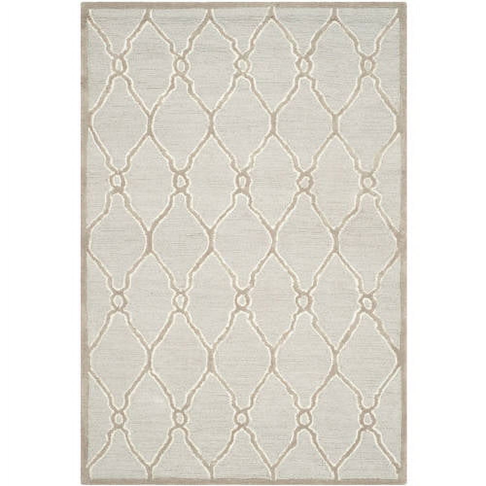 Gray Hand-Tufted Wool Round Area Rug, 47"