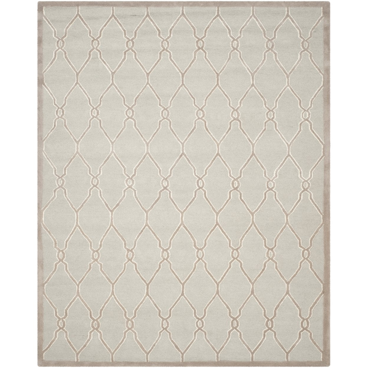 Gray Hand-Tufted Wool Round Area Rug, 47"