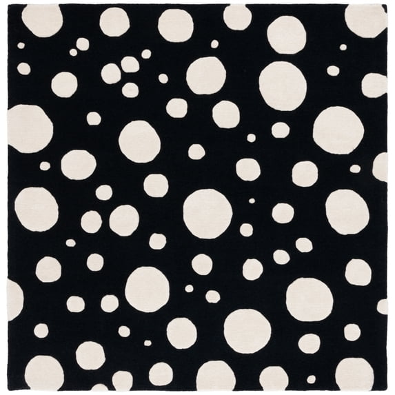 SAFAVIEH Cambridge Talisha Dot-Print Area Rug, Black/Ivory, 6' x 6' Square