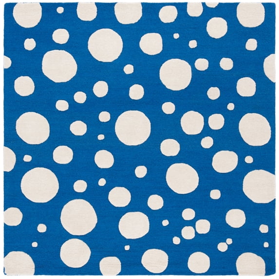 SAFAVIEH Cambridge Talisha Dot-Print Area Rug, Blue/Ivory, 6' x 6' Square