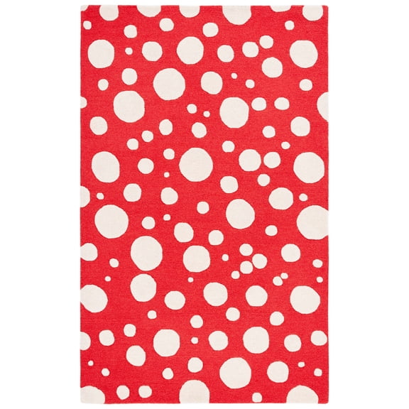 SAFAVIEH Cambridge Talisha Dot-Print Area Rug, Red/Ivory, 3' x 5'