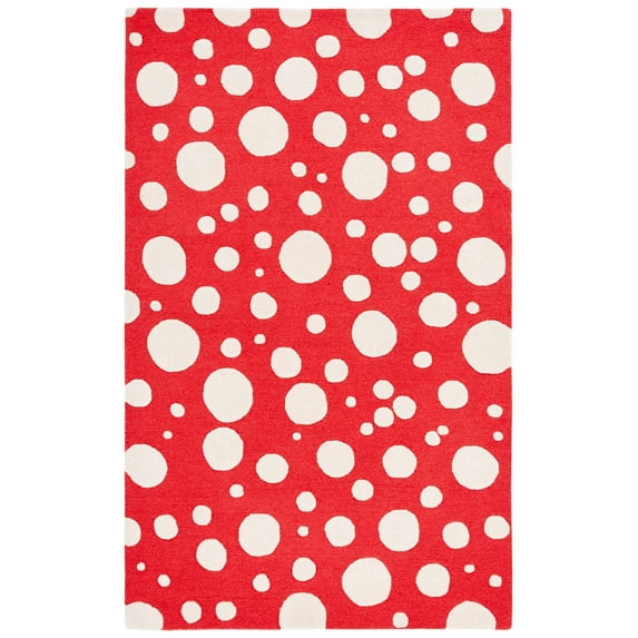 SAFAVIEH Cambridge Talisha Dot-Print Area Rug, Red/Ivory, 5' x 8'