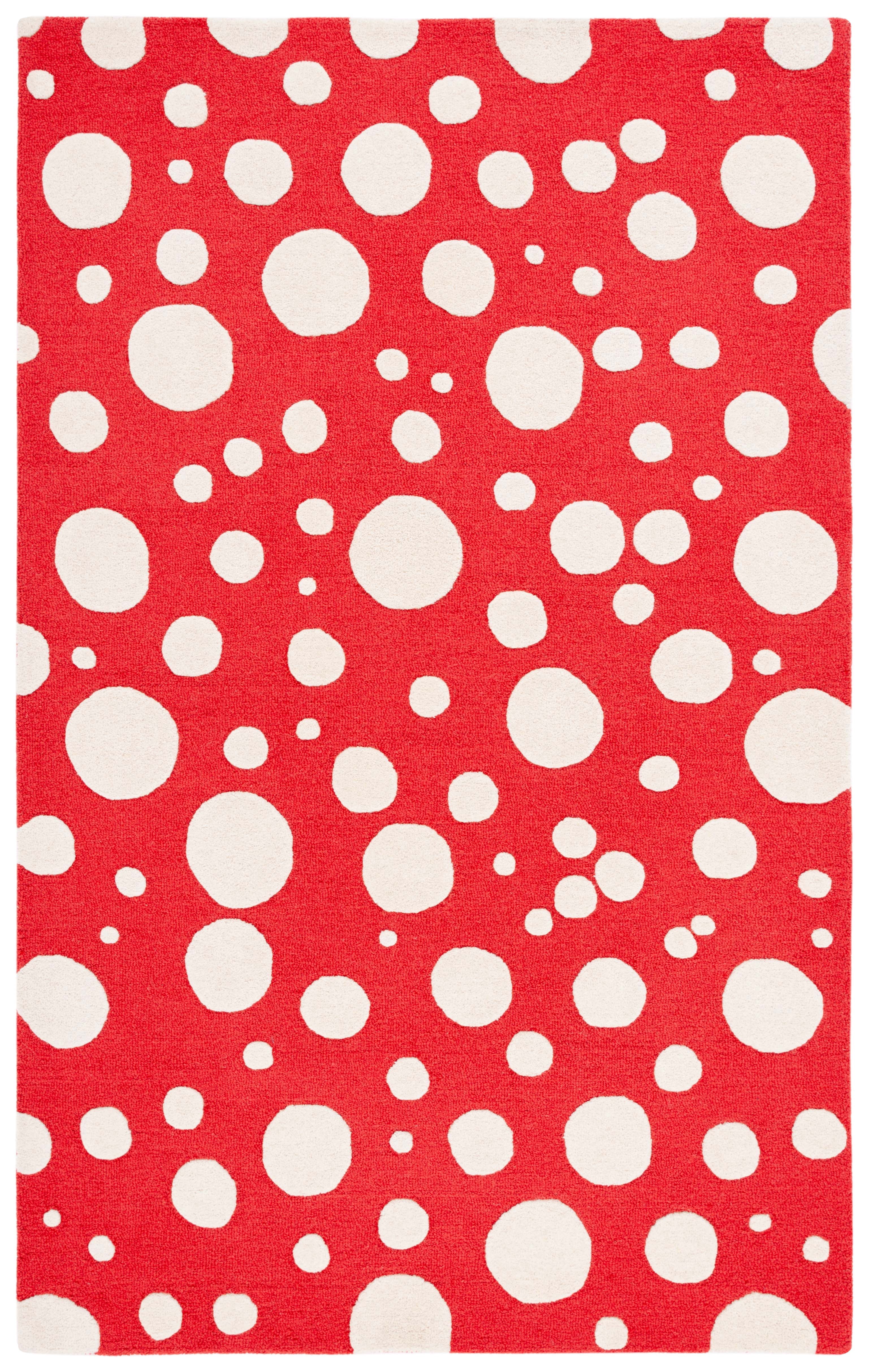 SAFAVIEH Cambridge Talisha Dot-Print Area Rug, Red/Ivory, 6' x 9'