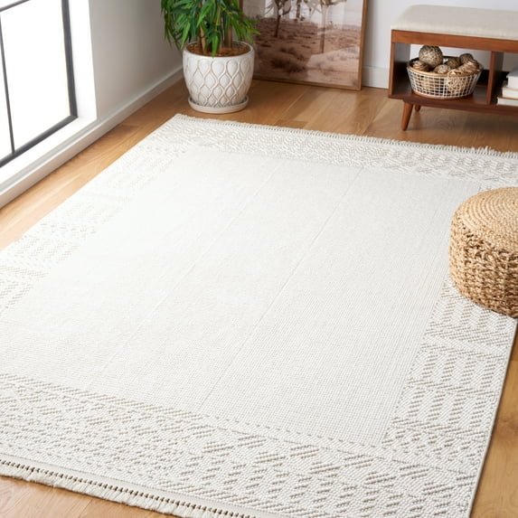 SAFAVIEH Camden Nathan Border Geometric Area Rug, Ivory, 8' x 10'